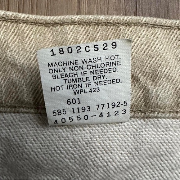 Vintage Levi's Orange Tabs Men's Green and Tan Jeans 36x32 - Picture 2 of 7